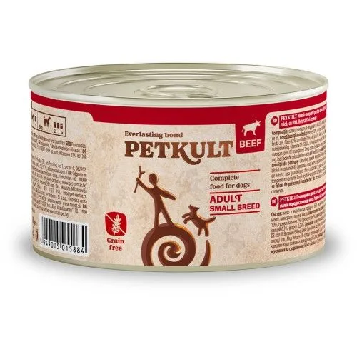 Hrana umedă pentru câini Petkult Mini Adult cu vita — Recenzie și caracteristici, preț 8.06 RON