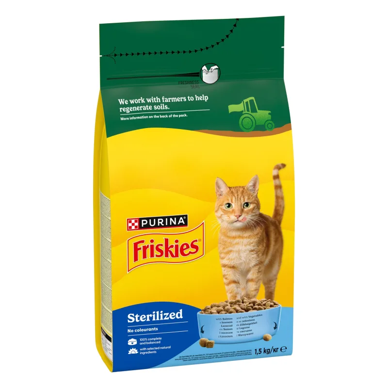 Hrana uscata pentru pisici Friskies Cat, adult, sterilizate — Caracteristici, preț și verdict