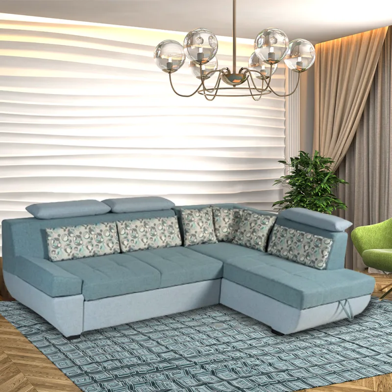 Canapea extensibilă și modulară Poseidon Blue — Recenzie, specificații și avantaje