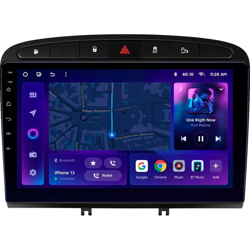 Navigație Auto MOSS M2 pentru Peugeot 308 2007-2015 – 9” IPS, 4+32GB, Android 10, Octa-core 1.6GHz, 4G, Bluetooth 5.1 și DSP Premium