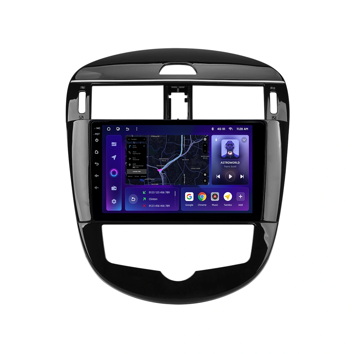 Navigație Auto MOSS M2 pentru Nissan Pulsar 2014-2018 – 9" IPS, Android 10, 4+32GB, Octa-Core 1.6GHz, 4G, Bluetooth 5.1 și DSP Audio Premium