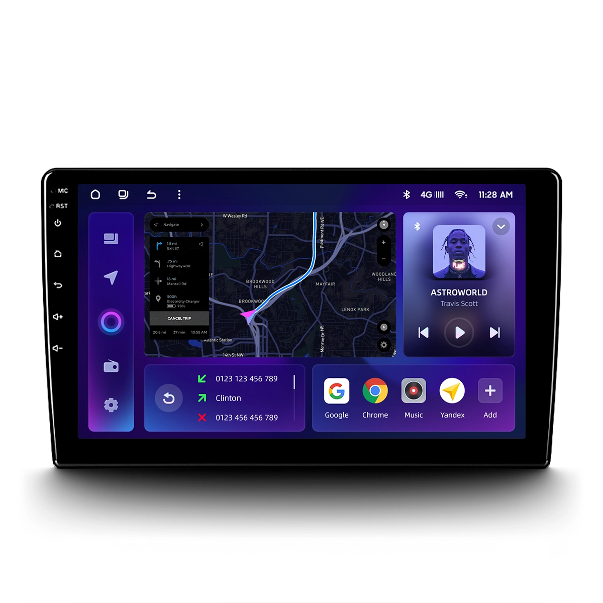 Navigație Auto MOSS M2 4+32GB 10" IPS, Octa-core 1.6GHz, Android 10, 4G, Bluetooth 5.1, DSP - Performanță și Conectivitate Avansată